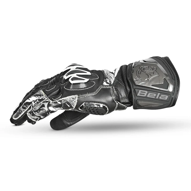 BELA ARMOUR PRO GUANTES DE MOTO NEGRO BLANCO