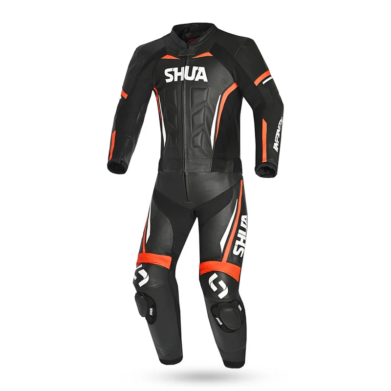 SHUA INFINITY 2PC MONO DE MOTO HOMBRE NEGRO NARANJA