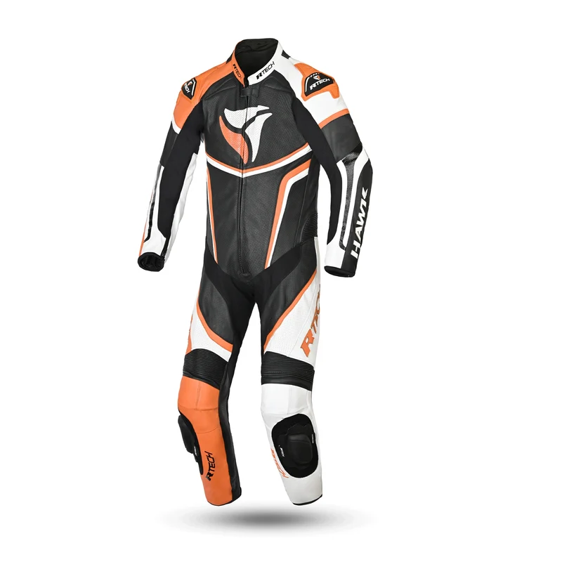 R-TECH HAWK 1 PC MONO DE MOTO NEGRO BLANCO NARANJA