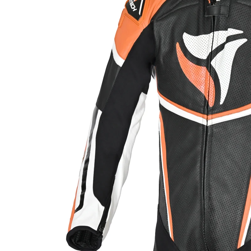 R-TECH HAWK 1 PC MONO DE MOTO NEGRO BLANCO NARANJA