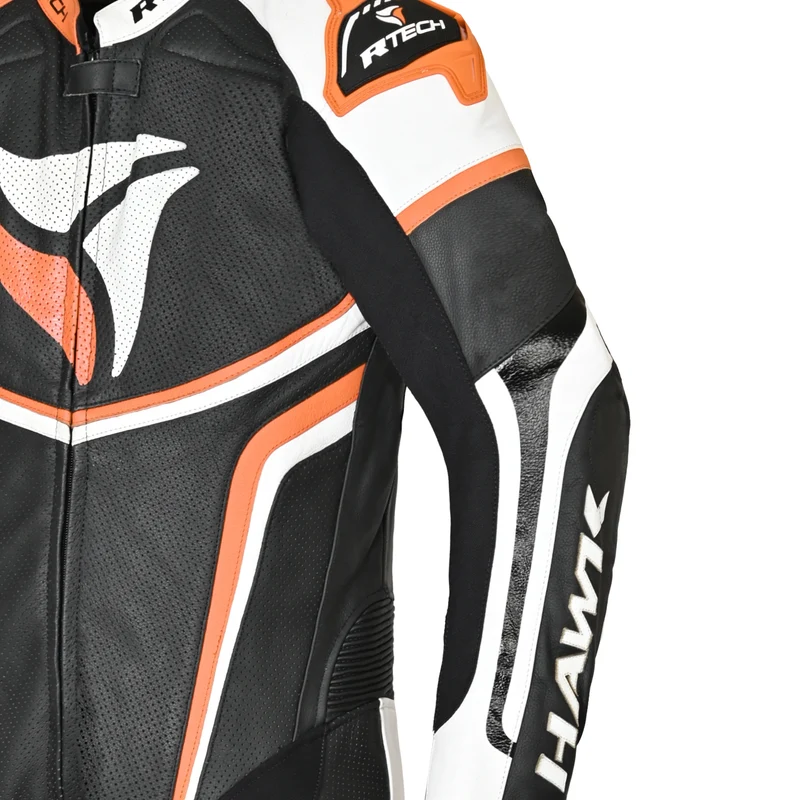 R-TECH HAWK 1 PC MONO DE MOTO NEGRO BLANCO NARANJA