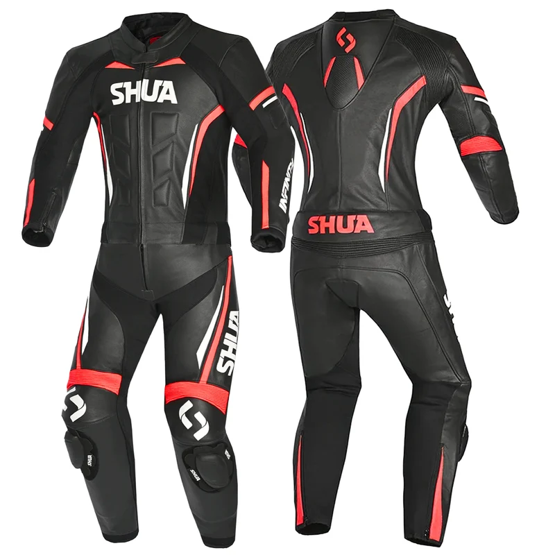 SHUA INFINITY 2 PC MONO DE MOTO HOMBRE NEGRO ROJO