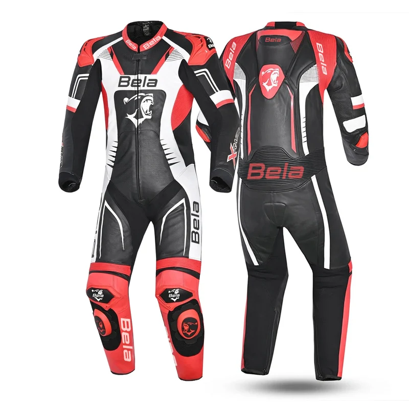 BELA X RACE 1 PC MONO DE MOTO NEGRO BLANCO ROJO