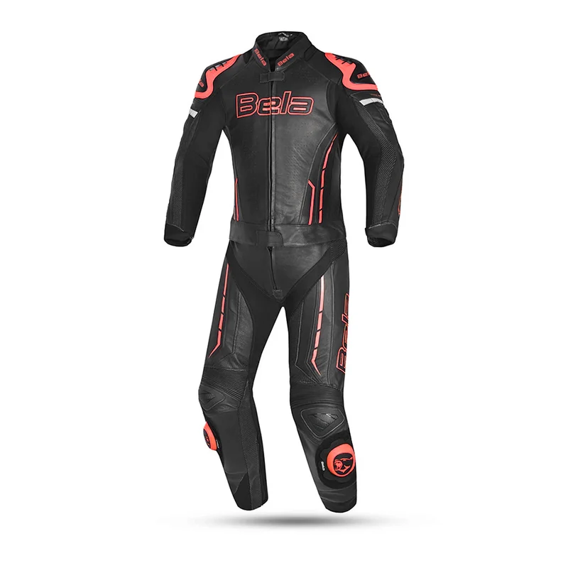 BELA ROCKET MIX KANGROO 2 PC MONO DE MOTO HOMBRE PIEL NEGRO ROJO