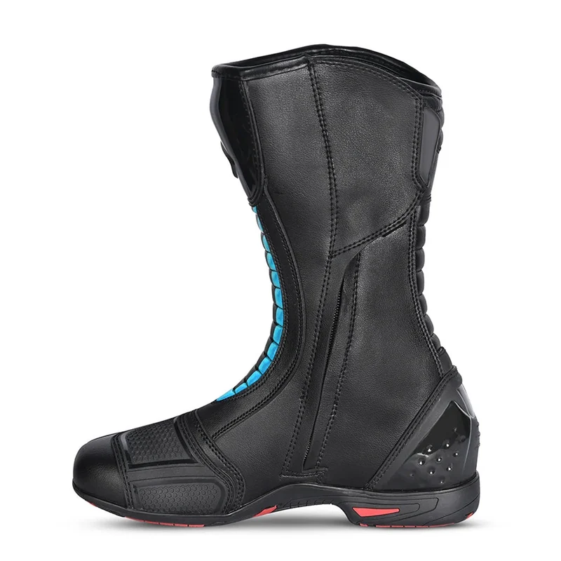 BELA STRIP PIEL BOTAS DE MOTO MUJER TOURING NEGRO TURQUESA