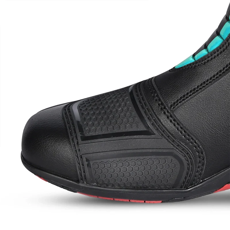 BELA STRIP PIEL BOTAS DE MOTO MUJER TOURING NEGRO TURQUESA