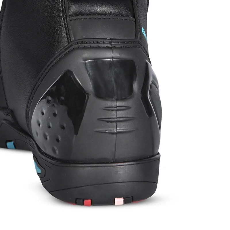 BELA STRIP PIEL BOTAS DE MOTO MUJER TOURING NEGRO TURQUESA
