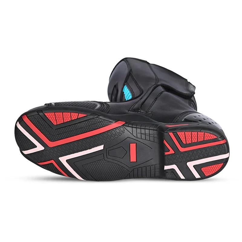 BELA STRIP PIEL BOTAS DE MOTO MUJER TOURING NEGRO TURQUESA
