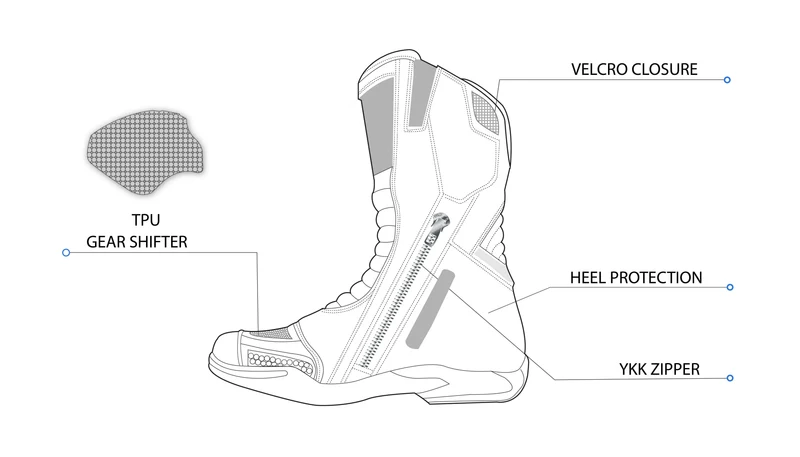 BELA AIR TECH BOTAS DE MOTO HOMBRE IMPERMEABLE NEGRO