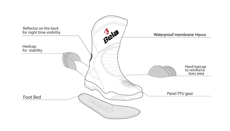 BELA AIR TECH BOTAS DE MOTO HOMBRE IMPERMEABLE NEGRO