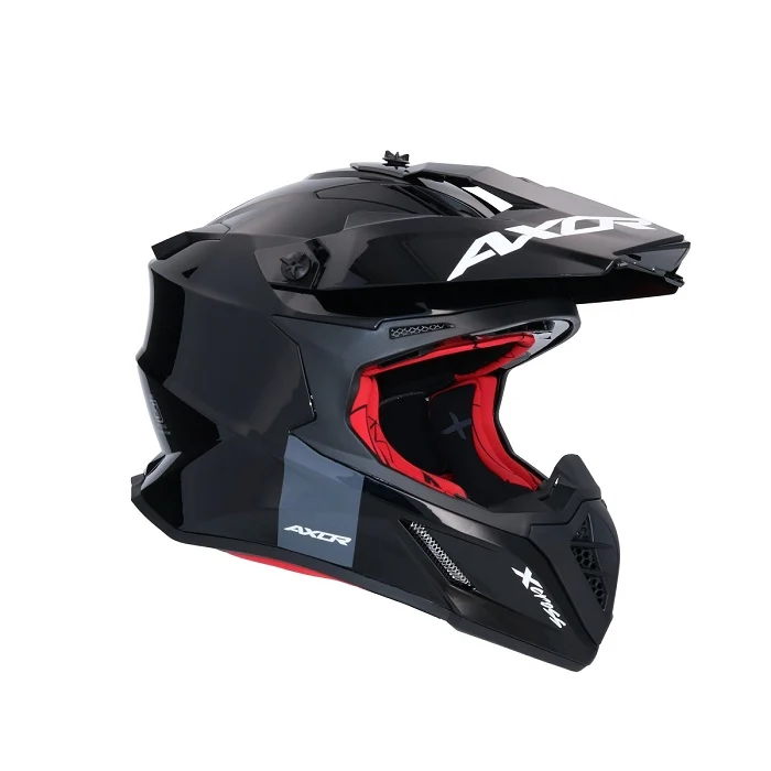 AXOR X-CROSS MONOCOLOR CASCO DE MOTO NEGRO ROJO