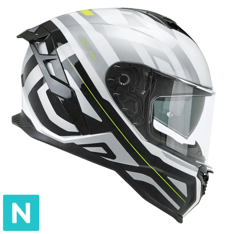 CGM SHOT VILLAIN 363M CASCO DE MOTO BLANCO NEGRO AMARILLO FLOURO