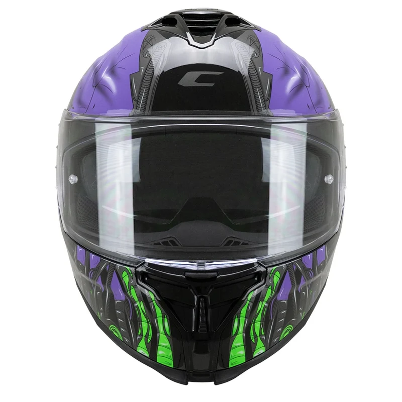 CGM SHOT VILLAIN 363R CASCO DE MOTO NEGRO PURPURA VERDE