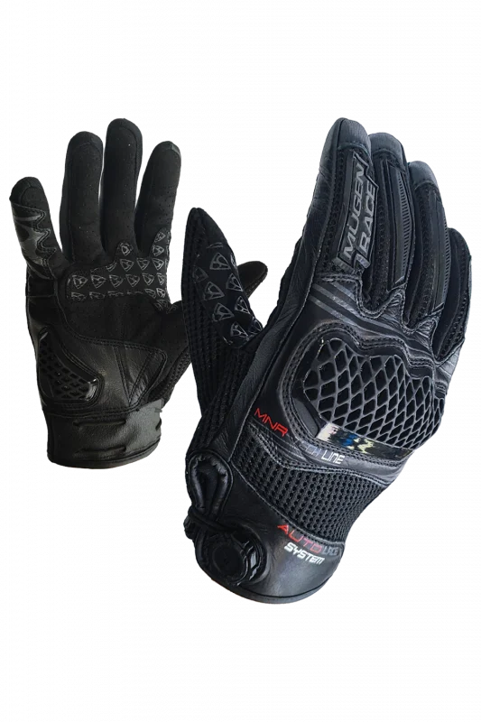 MUGENRACE G-MNR-2484 ABR-G Moto Cortos Guantes Negros