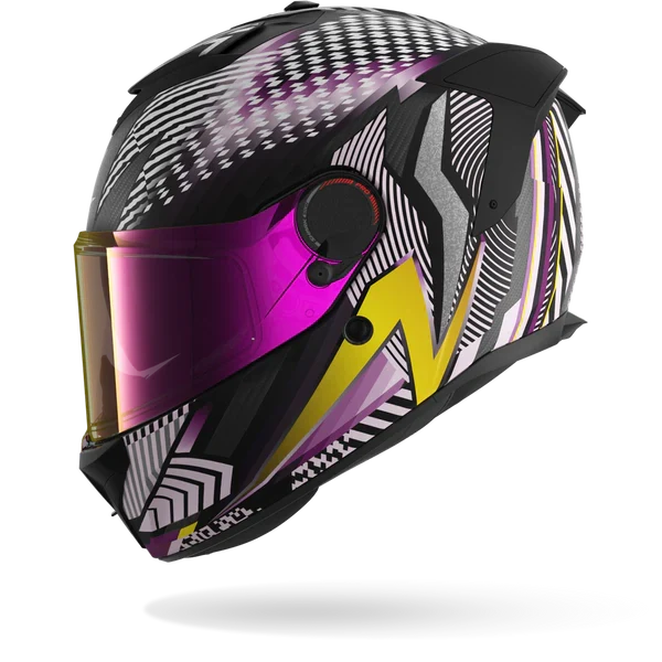 SHARK SPARTAN GT PRO CARBON STHYR Mat Carbon Violeta Chrom Casco De Moto