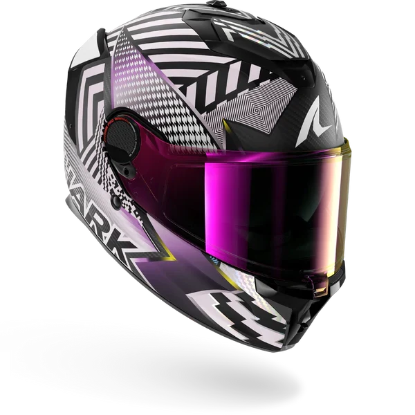 SHARK SPARTAN GT PRO CARBON STHYR Mat Carbon Violeta Chrom Casco De Moto