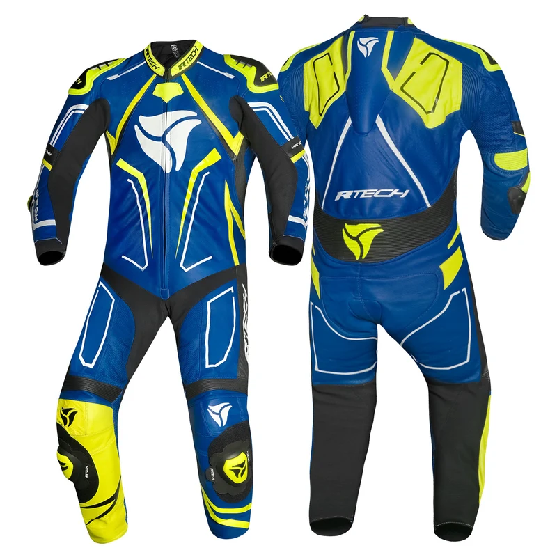 R-TECH RISING STAR 1 PC MONO DE MOTO HOMBRE AZUL AMARILLO FLOUR
