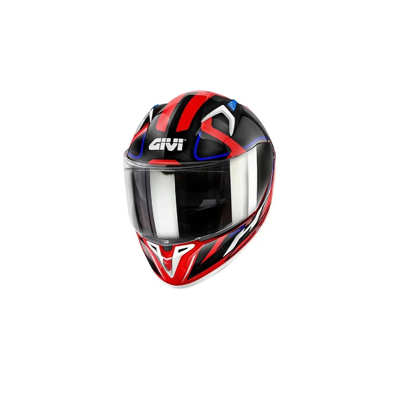 GIVI 50.8 Racer Moto Integral Turismo Deportivo Casco Blanco Rojo Negro