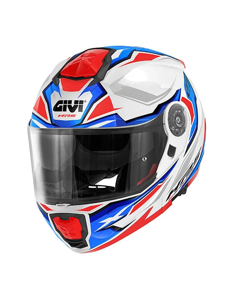 GIVI X.27 Mod Motocicleta Integral Modular Casco Blanco Azul Rojo