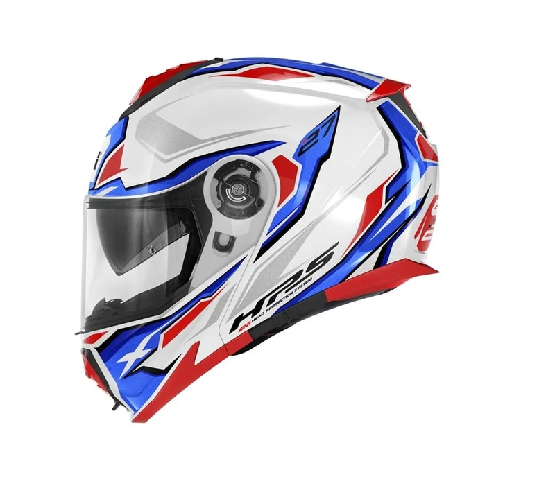 GIVI X.27 Mod Motocicleta Integral Modular Casco Blanco Azul Rojo