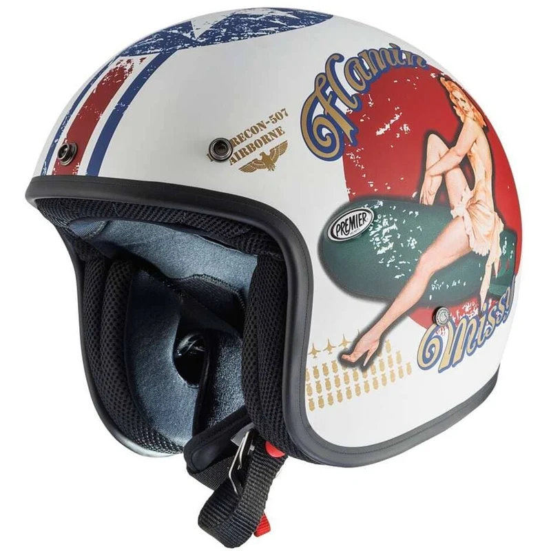 PREMIER CLASSIC PIN UP 8 BM Motocicleta Abierto Jet Casco