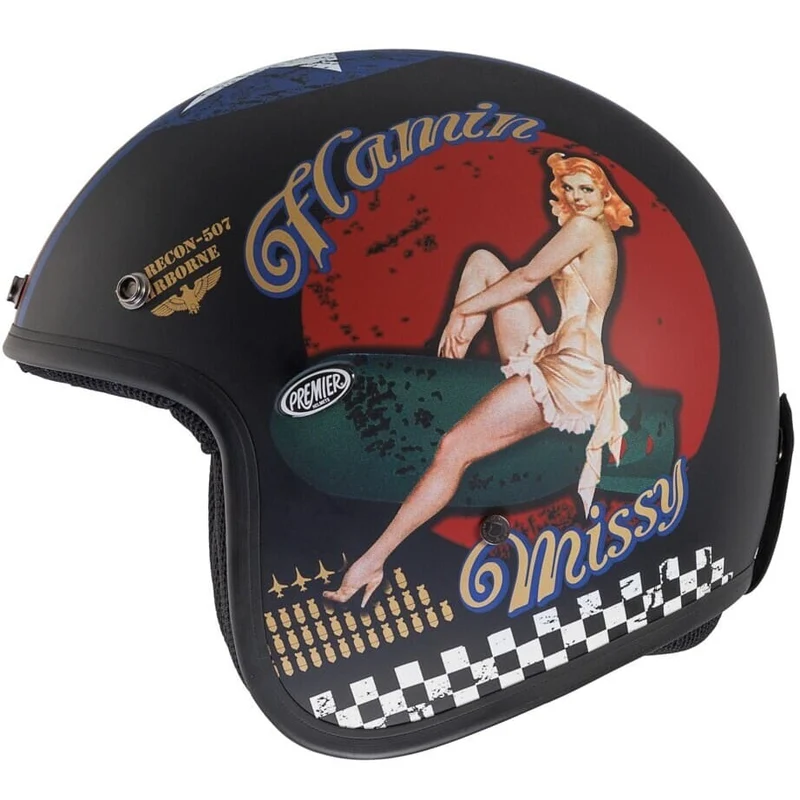 PREMIER CLASSIC PIN UP 9 BM Motocicleta Abierto Jet Casco