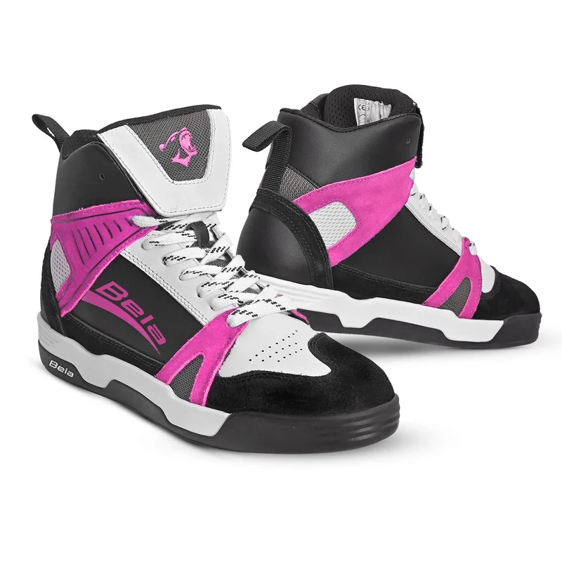BELA ROVER BOTAS DE MOTO URBANAS DE MUJER NEGRO BLANCO FUCHSIA