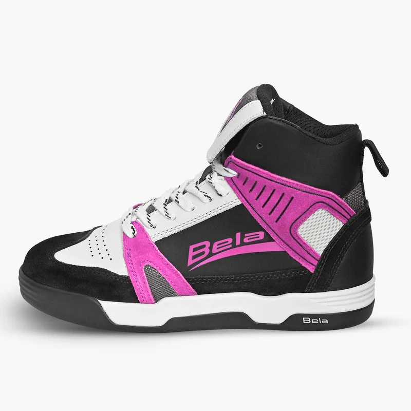 BELA ROVER BOTAS DE MOTO URBANAS DE MUJER NEGRO BLANCO FUCHSIA