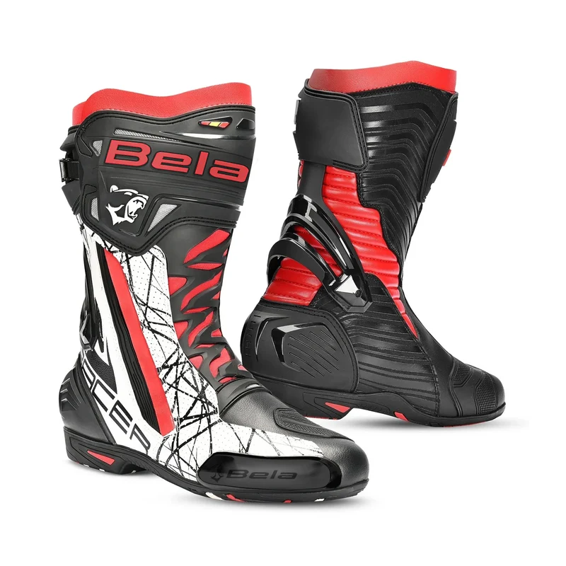 BELA AIR RIDER GP-1 BOTAS DE MOTO RACING NEGRO ROJO