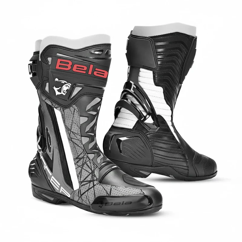 BELA AIR RIDER GP-1 BOTAS DE MOTO RACING NEGRO GRIS