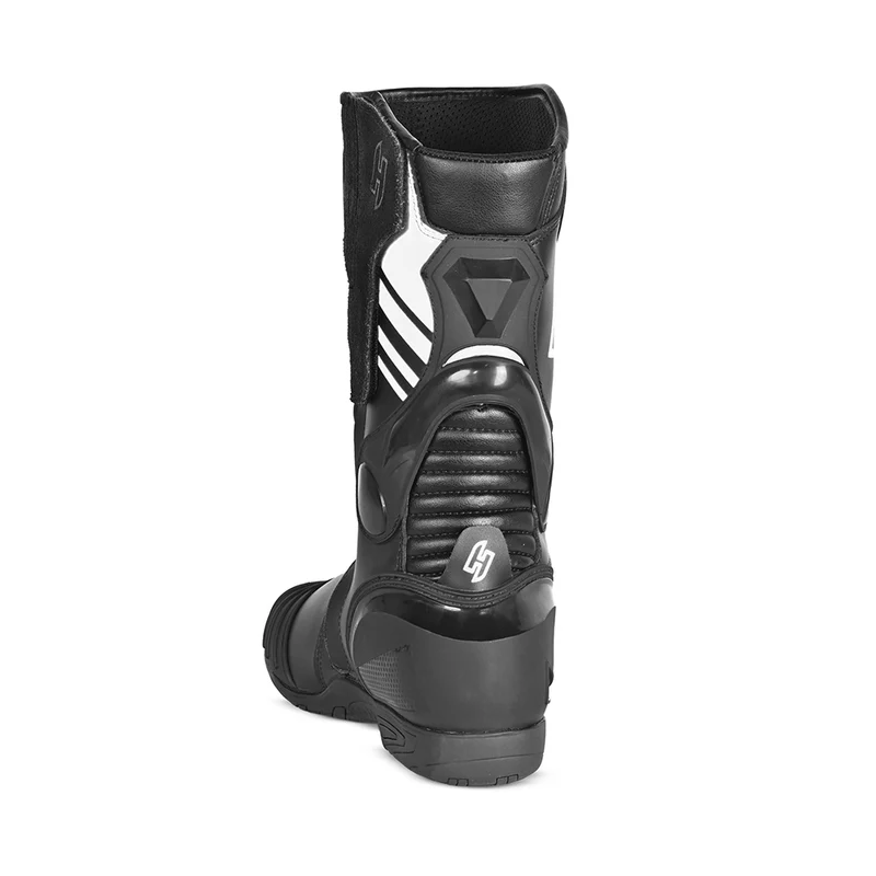 SHUA SUPER TECH BOTAS DE MOTO PIEL NEGRO BLANCO