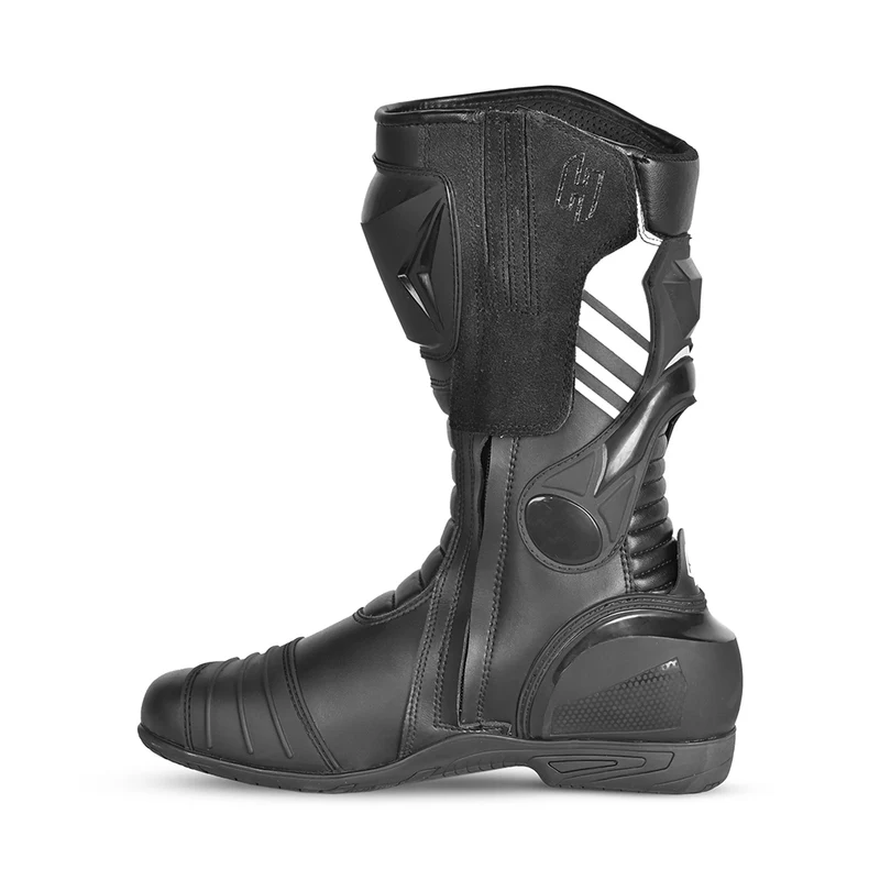 SHUA SUPER TECH BOTAS DE MOTO PIEL NEGRO BLANCO
