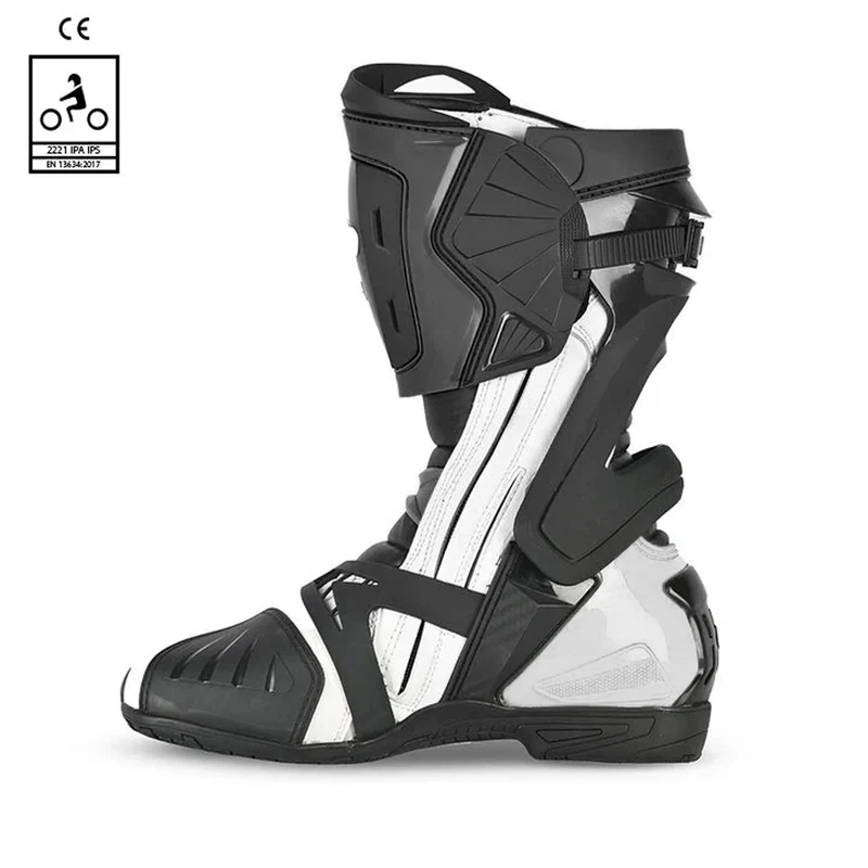 BELA RACE PRO (R-6) BOTAS DE MOTO PIEL NEGRO BLANCO