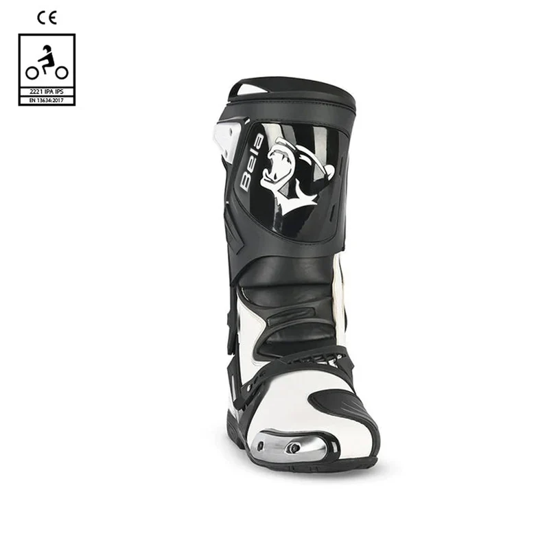 BELA RACE PRO (R-6) BOTAS DE MOTO PIEL NEGRO BLANCO