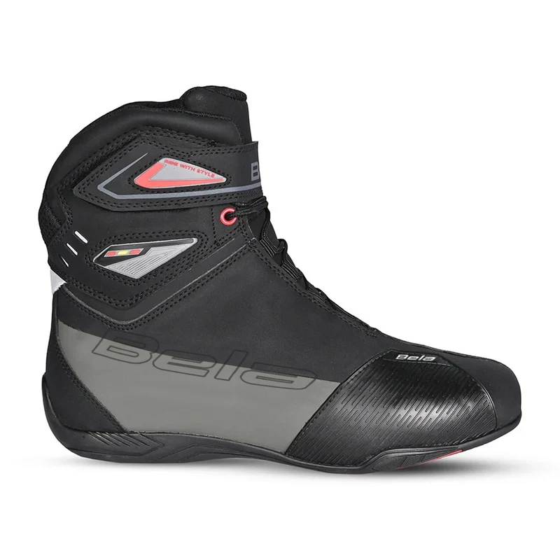 BELA BLAZE PIEL BOTAS DE MOTO DE HOMBRE NEGRO GRIS