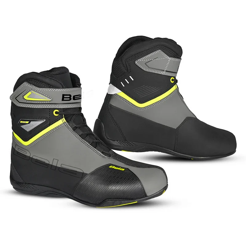 BELA BLAZE MAN BOTAS DE MOTO PIEL NEGRO AMARILLO FLOUR