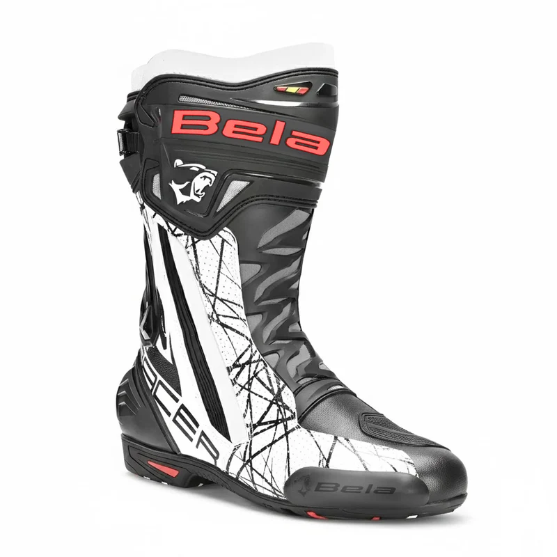 BELA AIR RIDER GP-1 BOTAS DE MOTO RACING NEGRO BLANCO