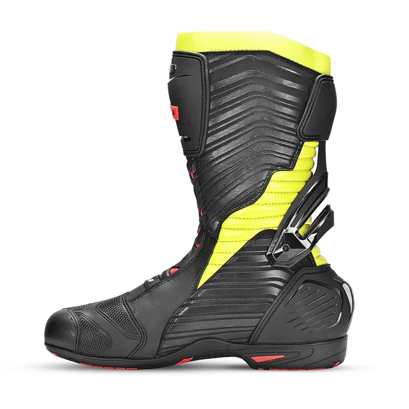 BELA AIR RIDER GP-1 BOTAS DE MOTO RACING NEGRO AMARILLO FLOUR
