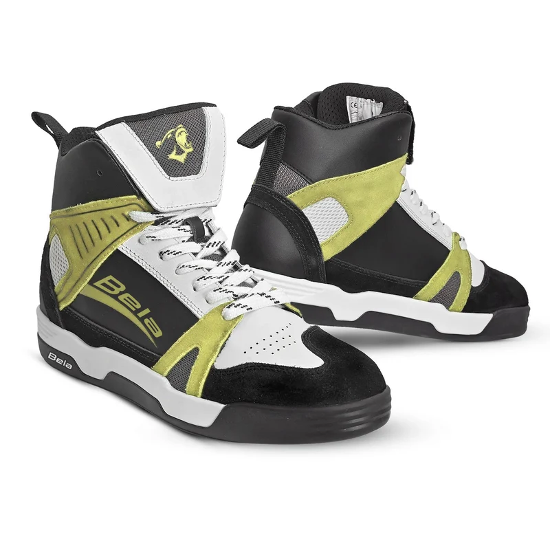 BELA ROVER BOTAS DE MOTO URBANAS DE HOMBRE NEGRO BLANCO AMARILLO FLOUR