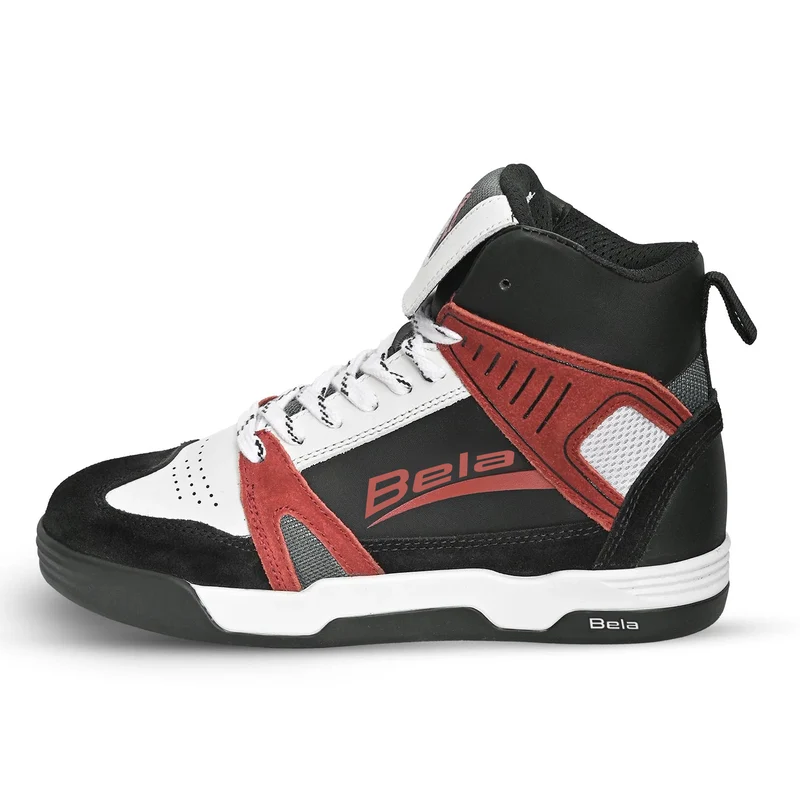 BELA ROVER BOTAS DE MOTO URBANAS DE HOMBRE NEGRO BLANCO ROJO