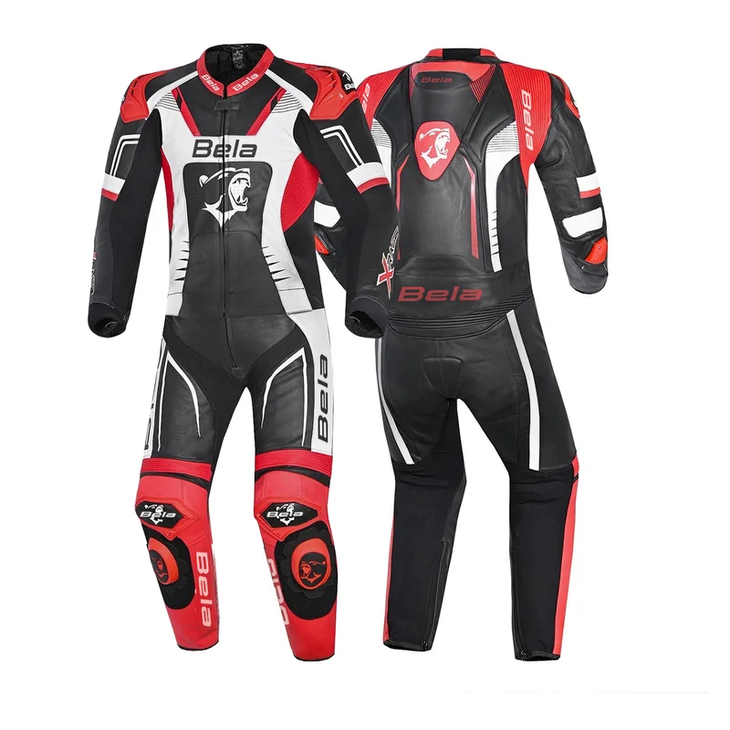 BELA X RACE 2 PC MONO DE MOTO NEGRO BLANCO ROJO
