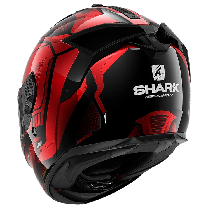 SHARK SPARTAN GT REPLIKAN BCL. MICR. CASCO DE MOTO ROJO CROMO NEGRO