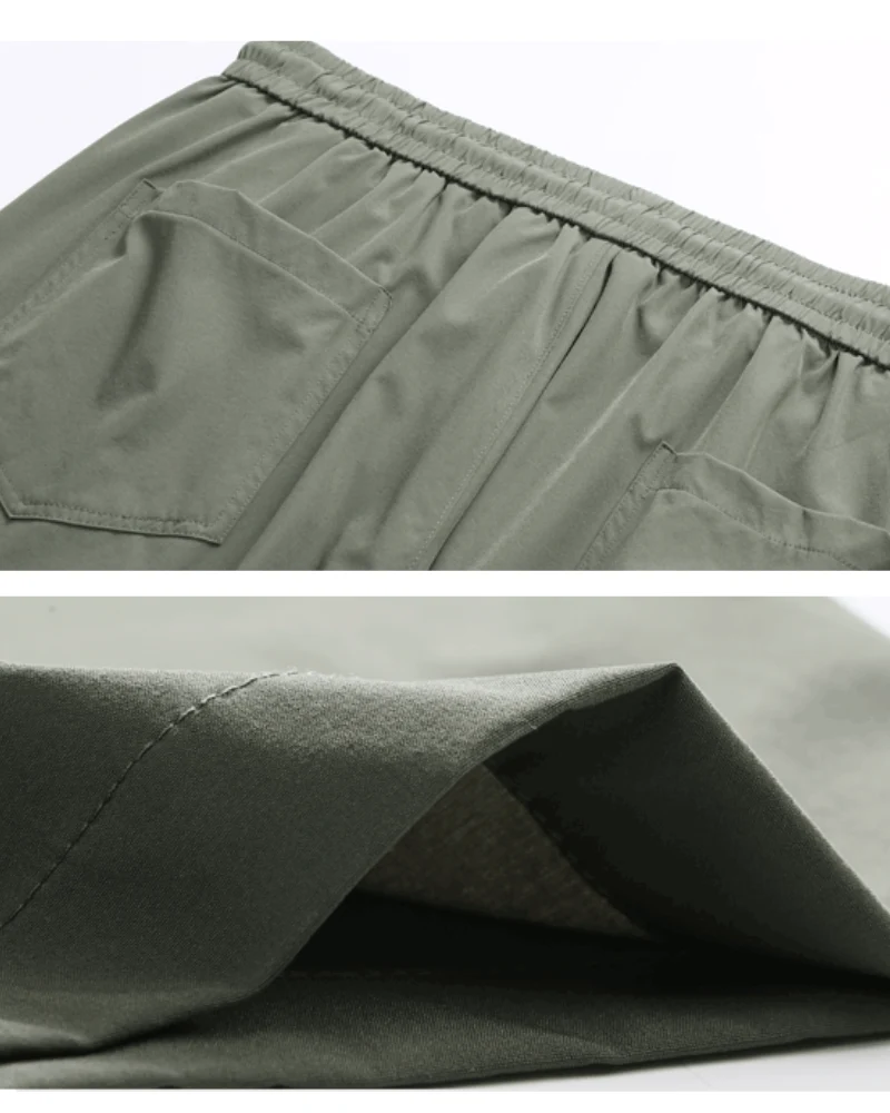 Techwear Men's Summer Ice Silk Cargo Capri Shorts