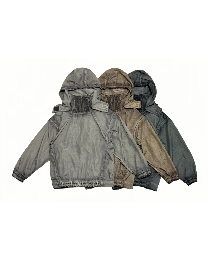 Steampunk Post-Apocalyptic Outdoor Distressed Stand Collar Hoodie
