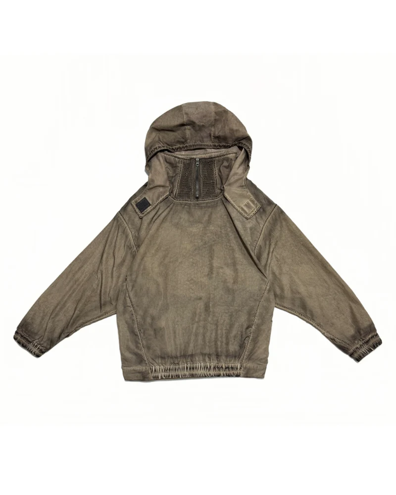 Steampunk Post-Apocalyptic Outdoor Distressed Stand Collar Hoodie