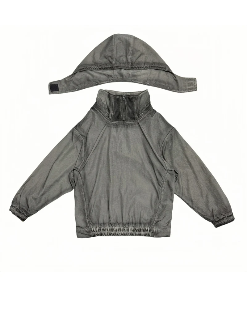 Steampunk Post-Apocalyptic Outdoor Distressed Stand Collar Hoodie
