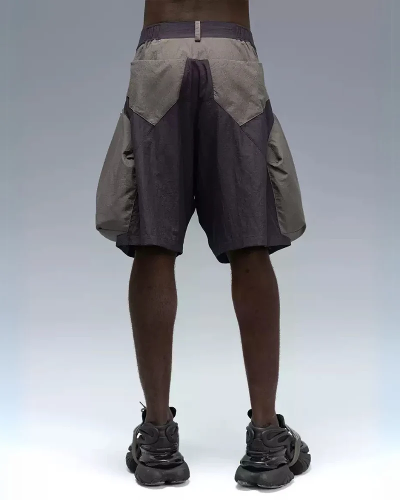 XIPHEVIL Cyberpunk Street-Style Star Arc Cocoon Pocket Shorts - Men