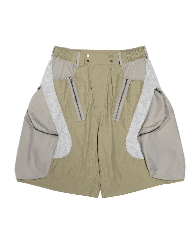 XIPHEVIL Cyberpunk Street-Style Star Arc Cocoon Pocket Shorts - Men