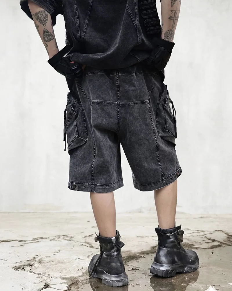 Apocalypse Washed Patchwork Tactical Cargo Shorts | Baggy Jorts
