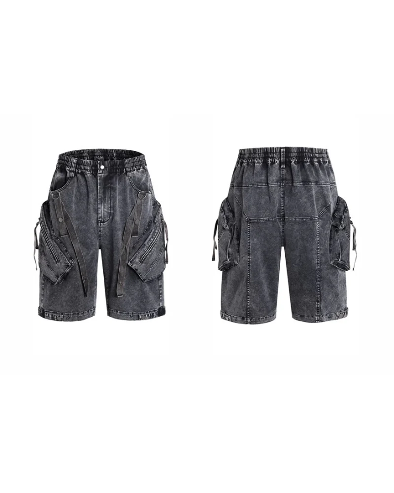 Apocalypse Washed Patchwork Tactical Cargo Shorts | Baggy Jorts